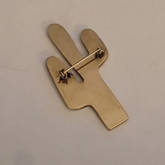 Silver & Enamel Vintage Brooch/Pin Saguaro Cactus - Picture 2 of 2